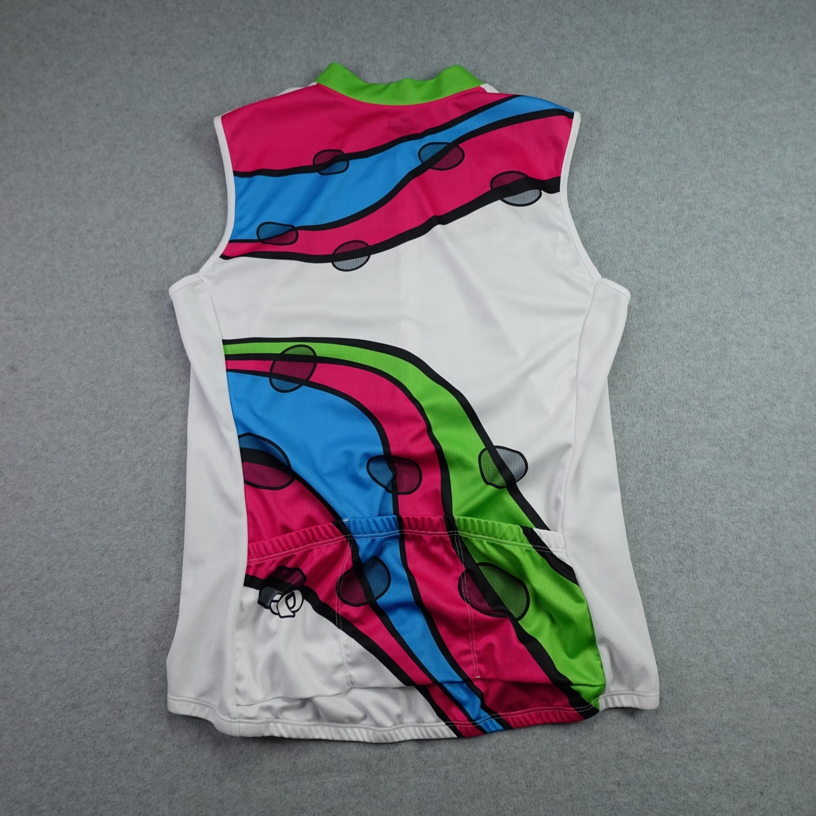 Pearl Izumi Cycling Jersey Womens Large White Pink Blue Sleeveless Select