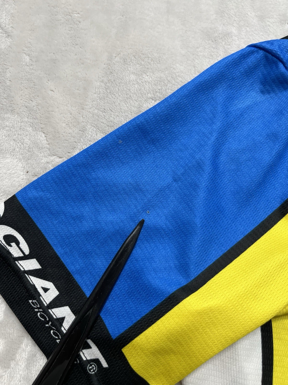 VTG Aussie Cycling Jersey Men Medium Yellow Rays Bike Shop Logo Back Pockets
