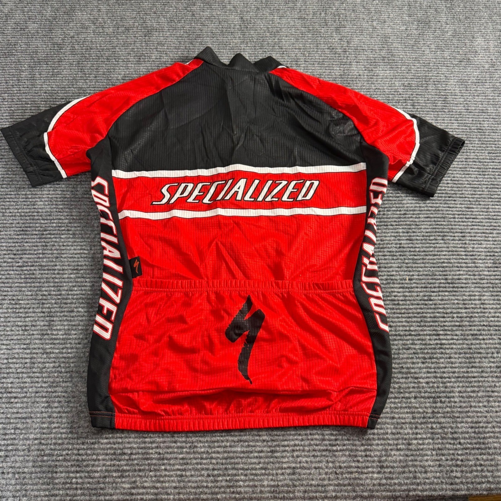 Specialized Mens Cycling Jersey Red Black Full Zip Short Sleeve XL-5