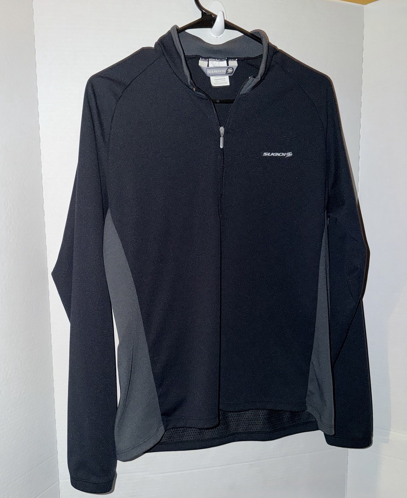 Sugoi Women’s M Long Sleeve 1/4 Zip Mock Neck Cycling Jersey Black/Gray