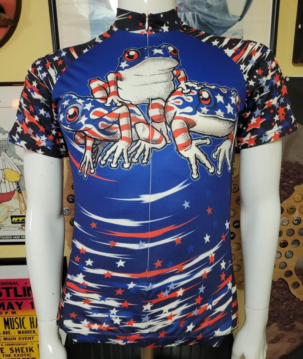 Primal Frogpyle Patriotic USA Tree Frogs Cycling Jersey Small Nice Frog Pyle