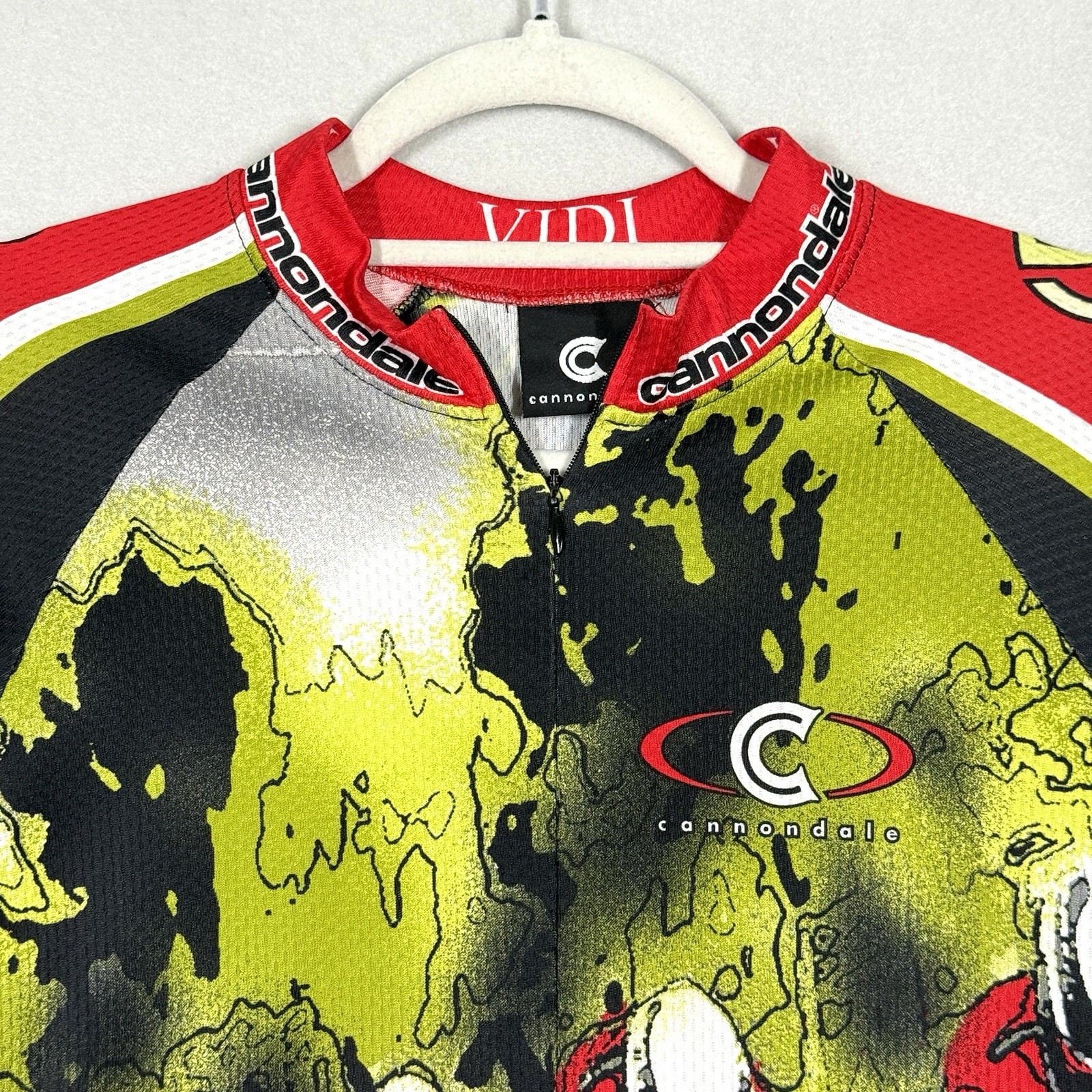 Saeco Cannondale Cycling Jersey Men Large Vidi Performance Logo 1/4 Zip Pullover