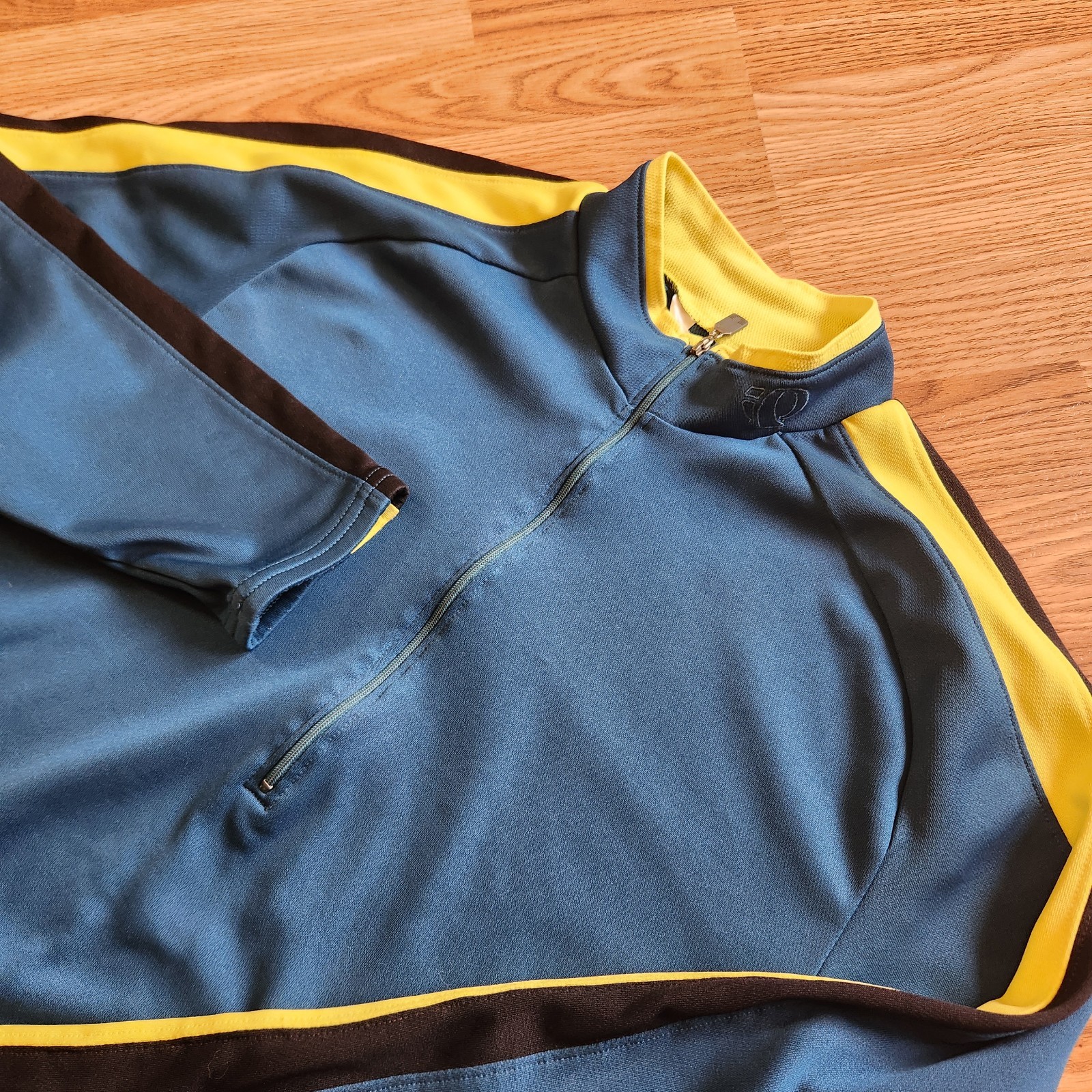 Pearl Izumi Half Zip Cycling Pullover Blue Mens M Long Sleeve Zip Pockets