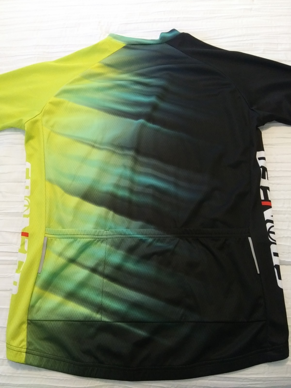 Sponeed cycling bike jersey Yellow/Green fade to Black, Large Men
