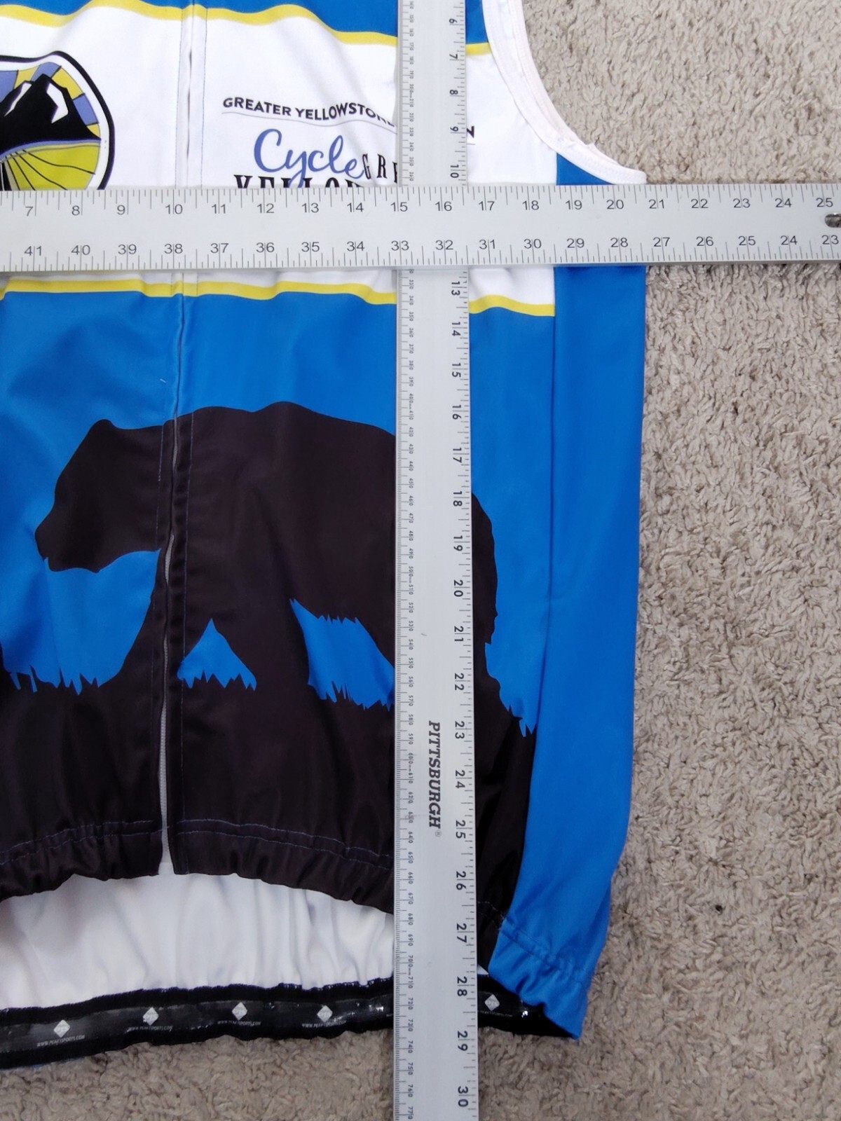 Peak 1 Sports Multicolor Shell Thermal Yellowstone Cycling SS Men Jersey Medium