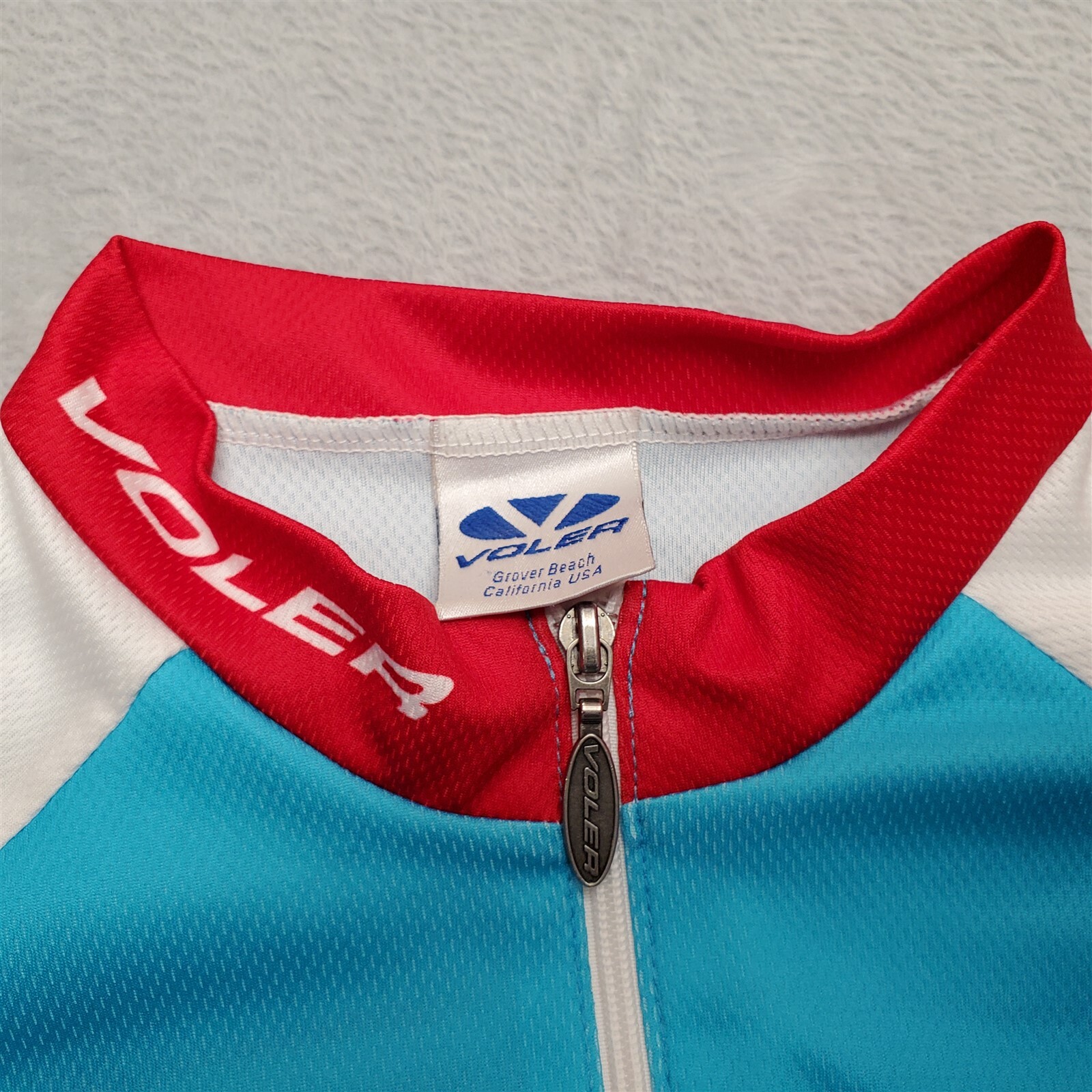 Voler Cycling Jersey Womens Large Blue Bike Racing Short Sleeve 100% Polyester