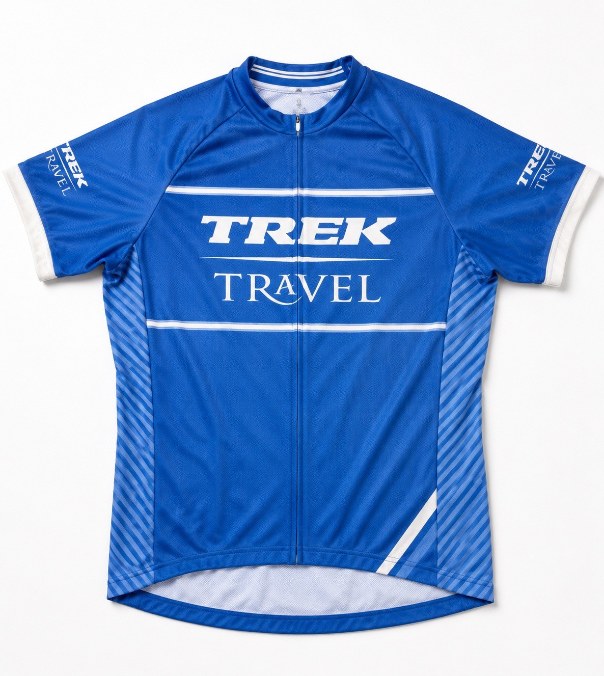 Bontrager Trek Travel Womens L Blue 3/4 Zip Cycling Bike Jersey Pockets