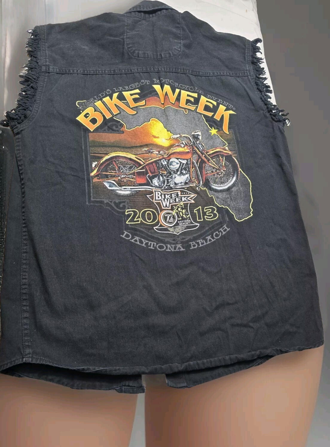 Motorcycle Bike Week 2013 Sleeveless Vest, Daytona Beach Size Med, 100% Cotton