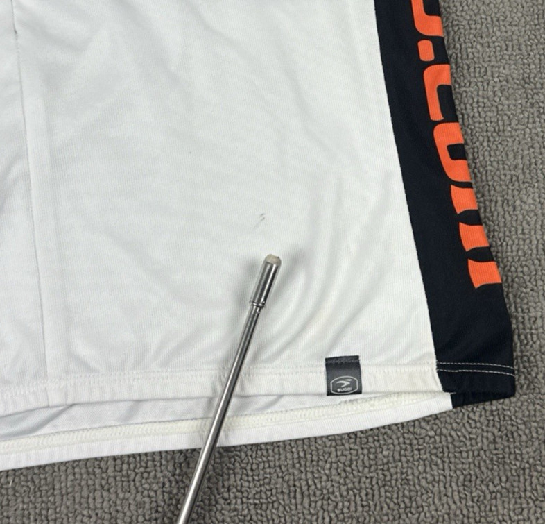 Sugoi Cycling Jersey Mens Small White Orange Road ID 3/4 Zip Pockets Canada