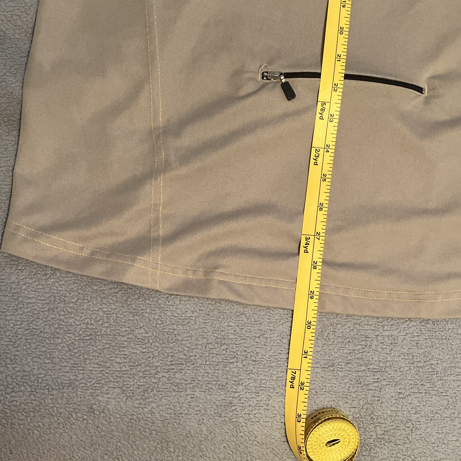 Fox Men’s XL Cycling Jersey 1/4 Zip Mock Neck Pockets Tan/Brown Polyester