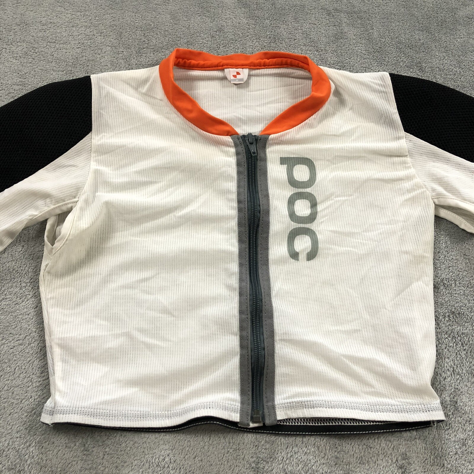 POC Polygiene Womens Jacket Medium Crop Padded Full Zip White Mesh Full Arm
