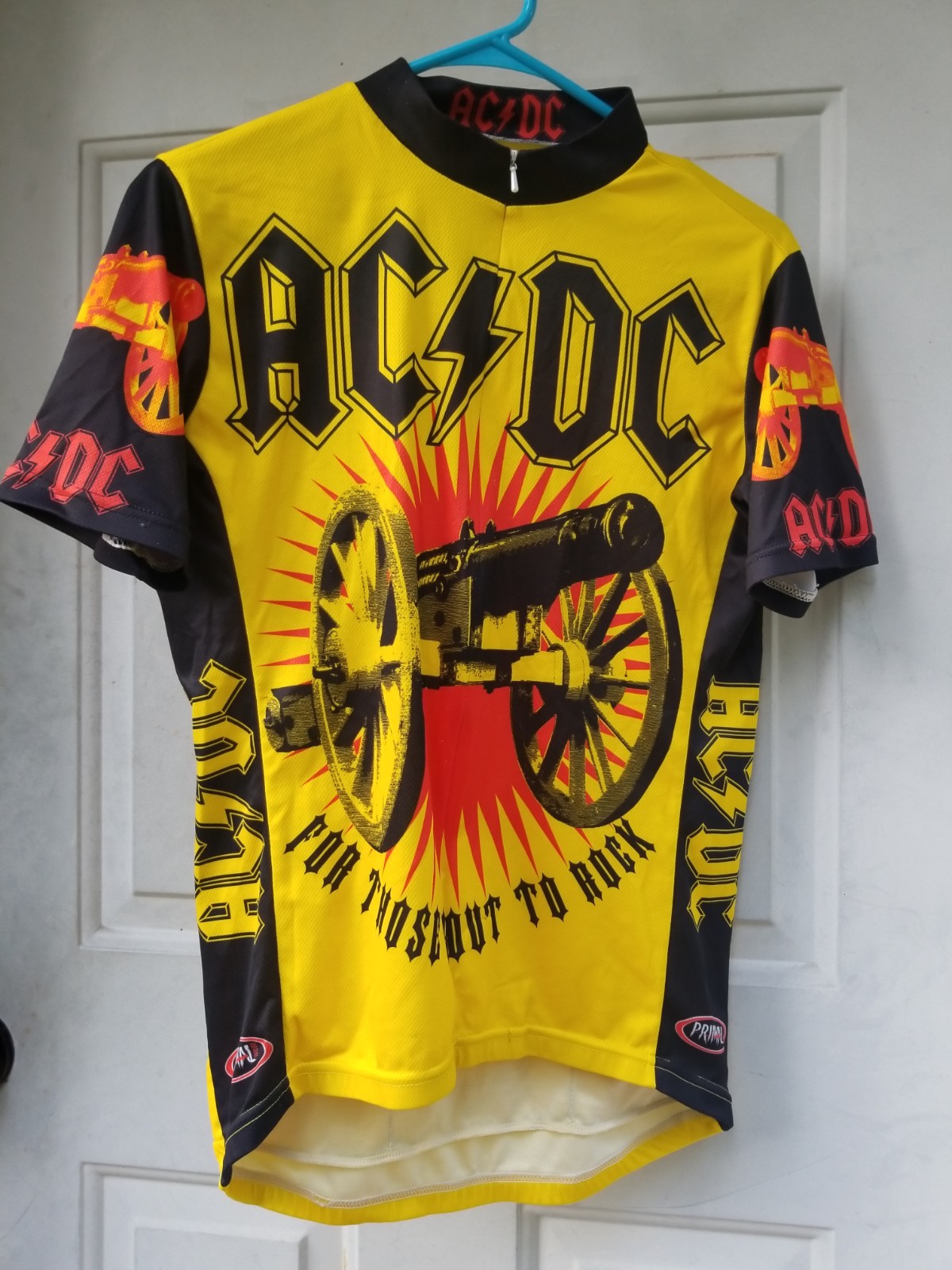 Vintage AC/DC Primal Wear Men’s Bicycle Cycling Jersey 80s Rock Band Spellout S