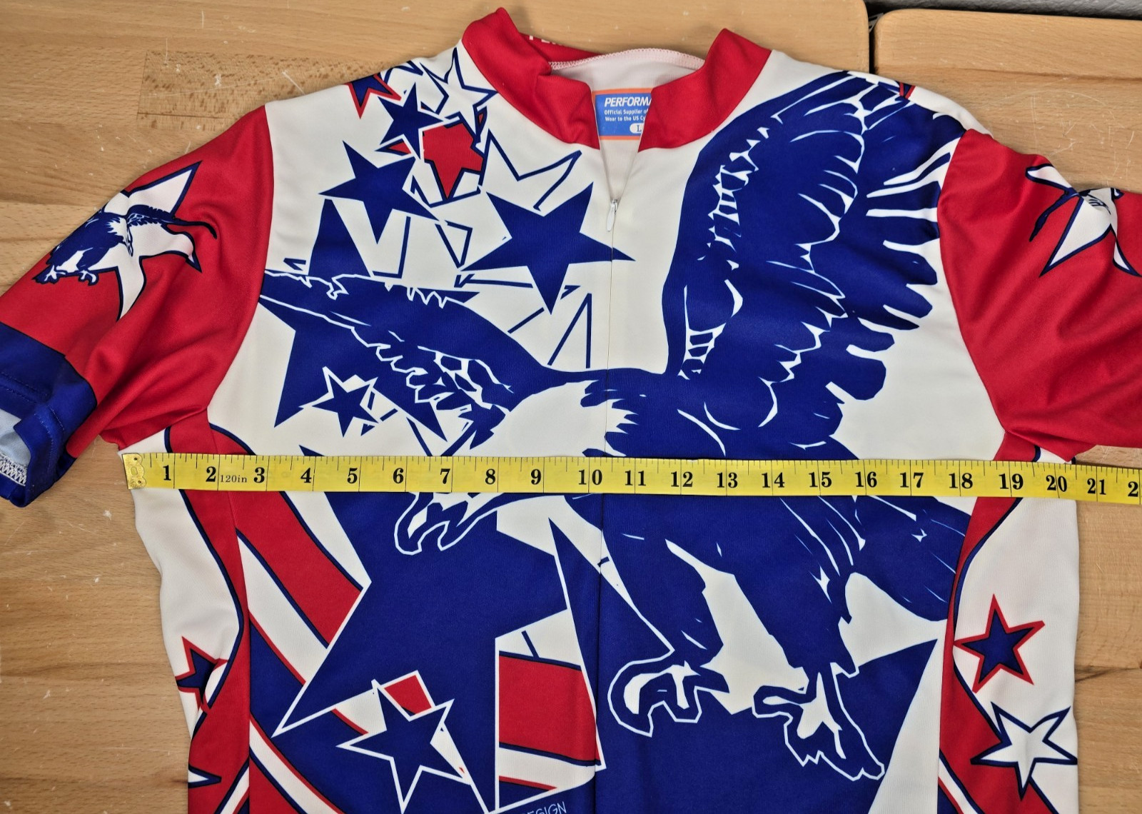 Vintage 90s 00s Performance USA Eagle Patriot Cycling Jersey Mens L Short Sleeve