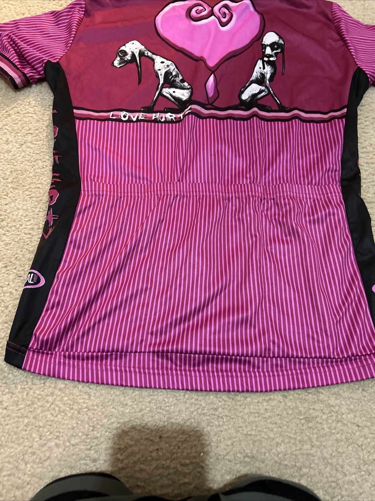 Primal Wear Womens 3/4 Zip Cycling Jersey Love Hurtz Heart Greyhound Dog Size XL