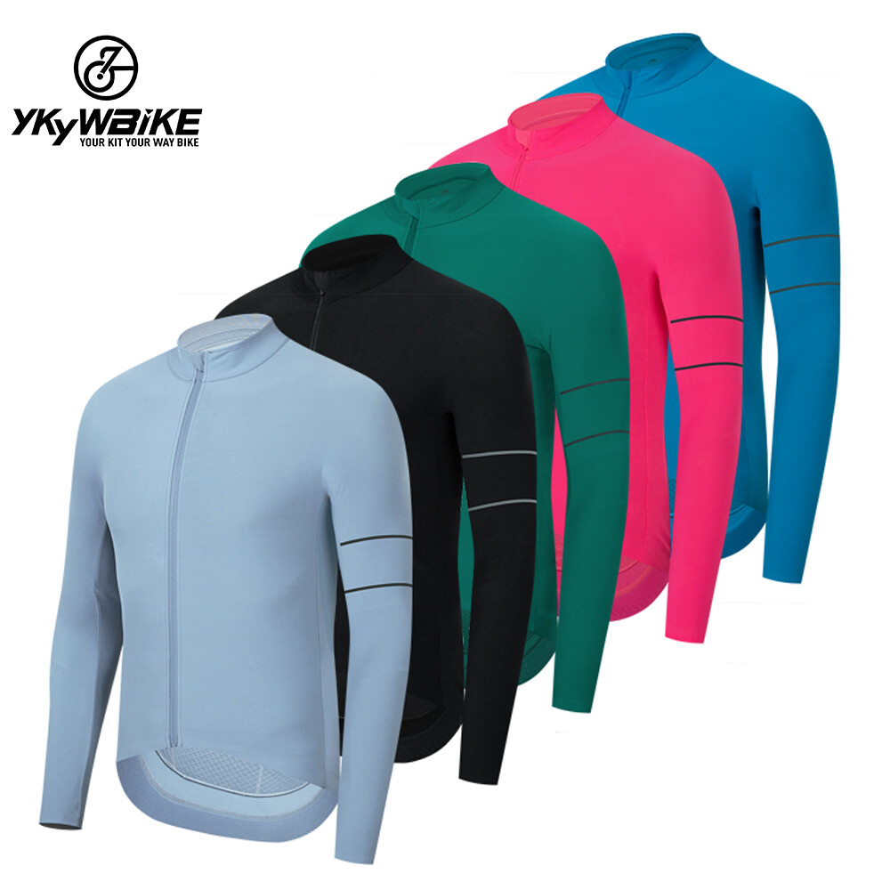 YKYWBIKE Mens Cycling Jersey long Sleeve Thermal Bicycle Bike MTB Shirt Maillots