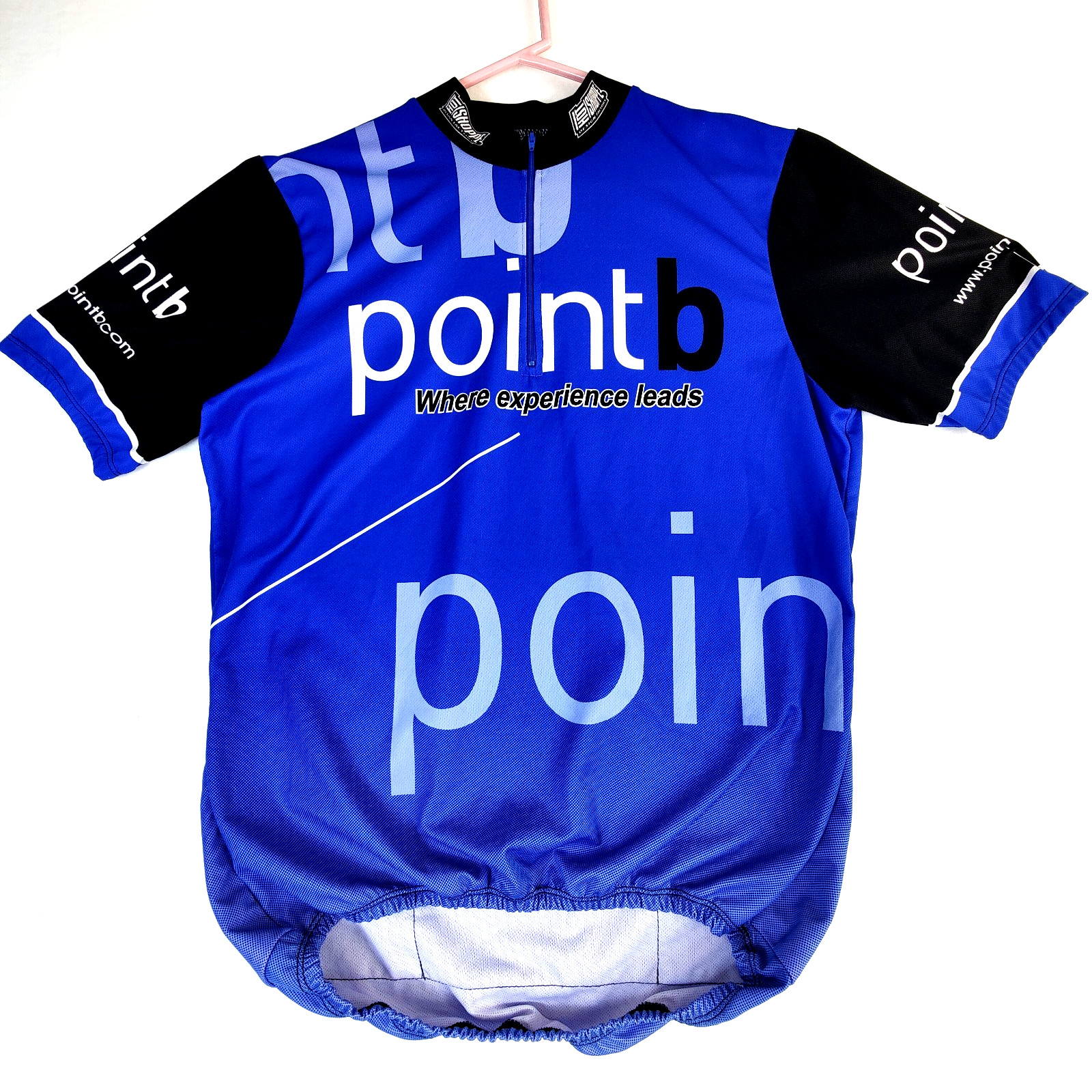 XL Cycling Shirt Point B Short Sleeve 3-Pocket Hot Shoppe Design Blue