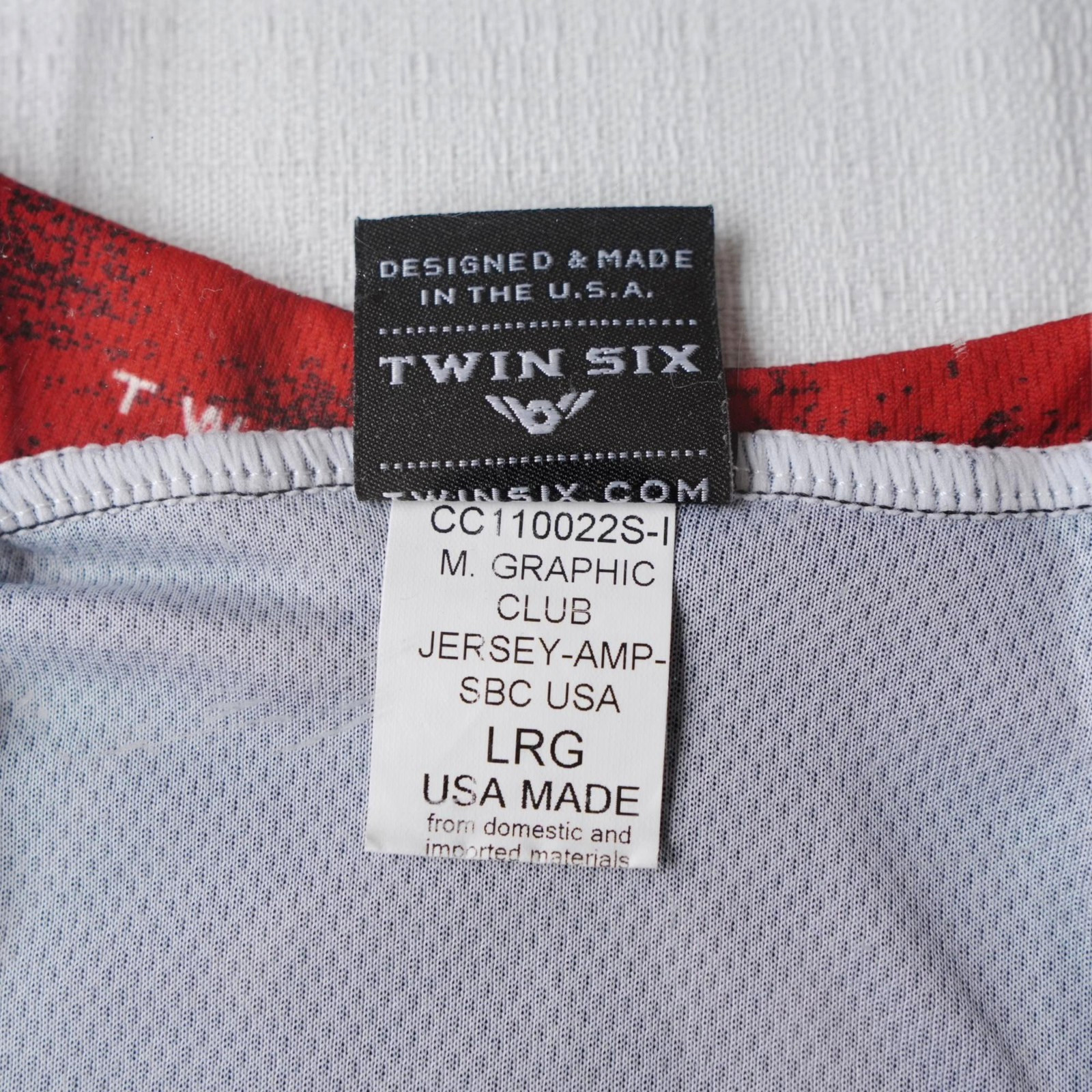 Twin Six Mens Speedy Bike Club Cycling Jersey Large Black Red Stars Stripes USA