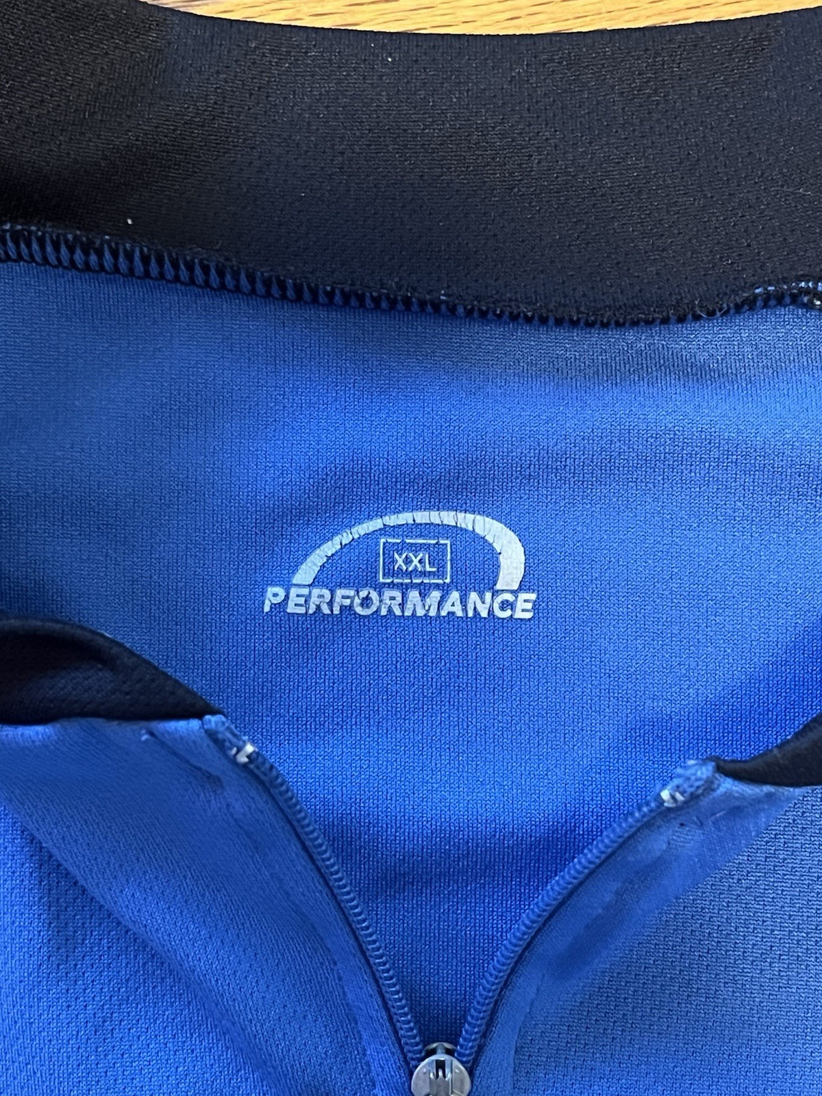 Performance Men’s XXL Blue/Black Polyester Cycling Jersey 1/4 Zip Pockets