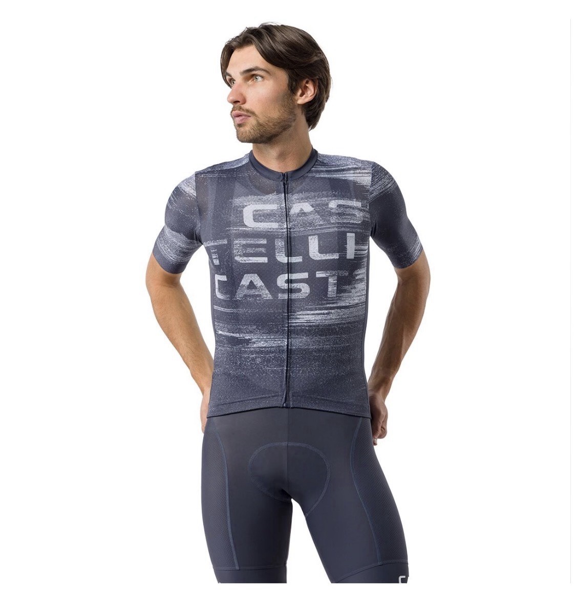 CASTELLI Stratus Logo Jersey Size Large Black Mens
