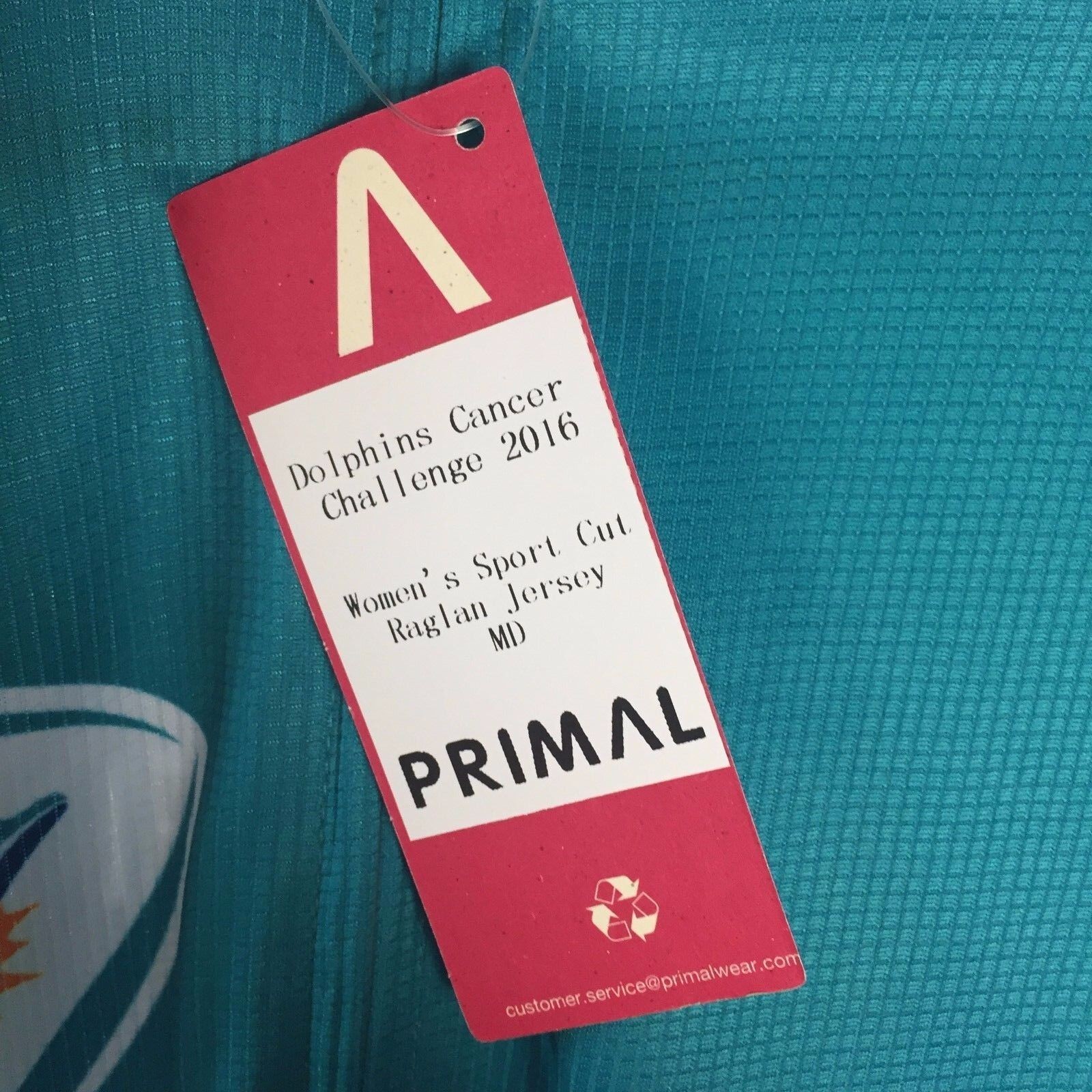 NWT Primal Wear Miami Dolphins Women’s Sport Cut Raglan Jersey Size Medium M