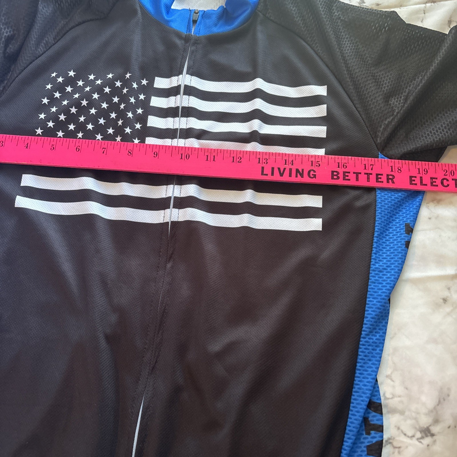 CyCling Cycling Jersey Mens Black Full Zip Rear Pockets Polyester Size L NWT.