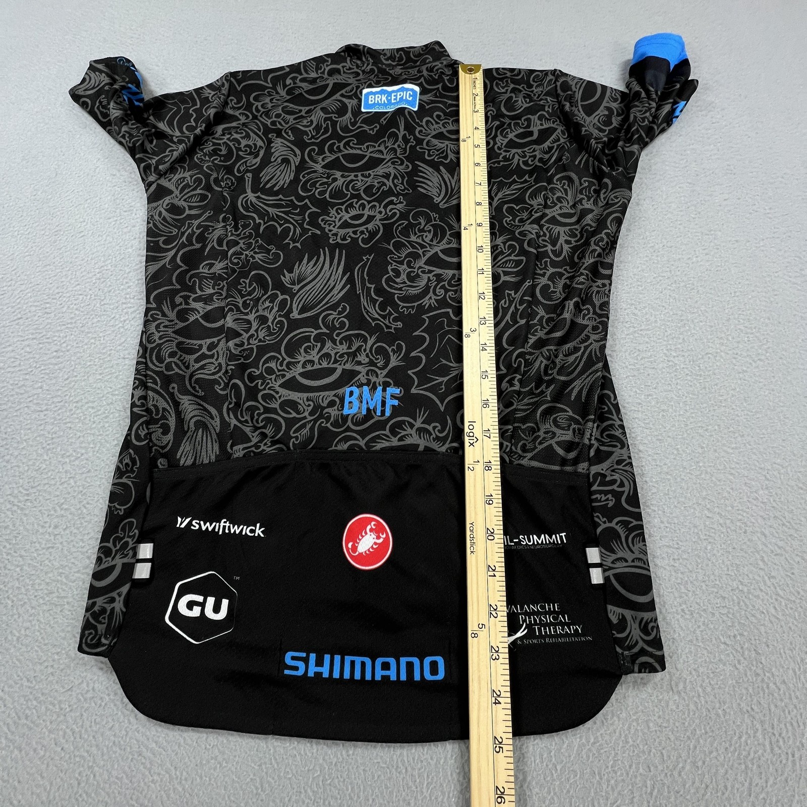 Castelli Cycling Jersey Mens M Black BRK Epic Full Zip Short Sleeve Bike Shirt
