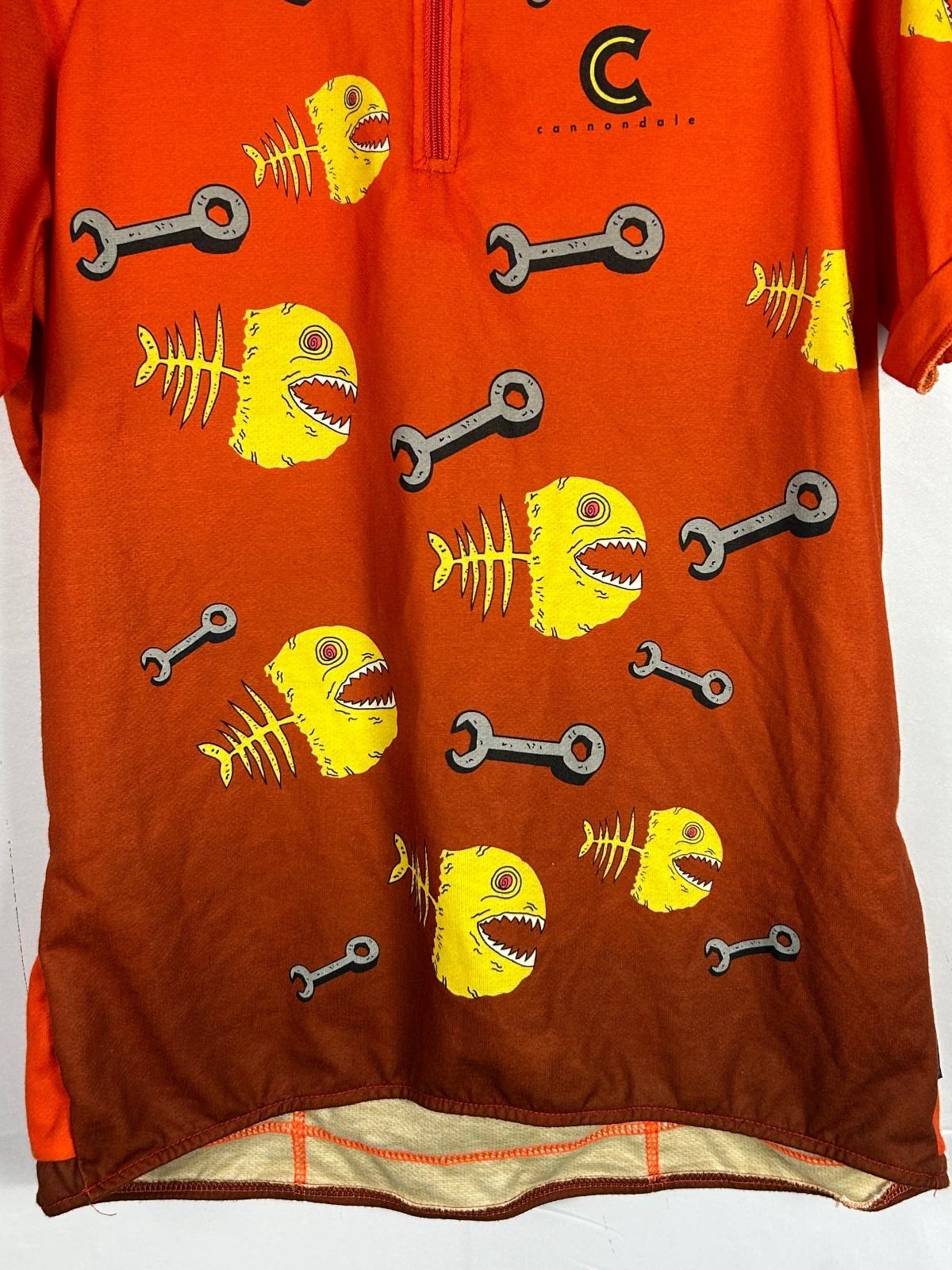 VTG Cannondale Cycling Jersey USA 90s Wrench Piranha Fish Bone Wrench Mens XL