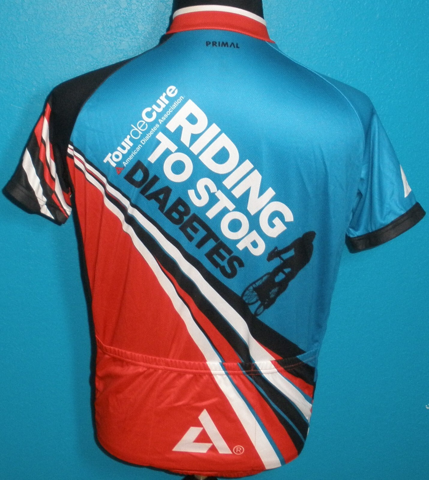 NWT Men’s Medium Primal Tour De Cure 2017 Sport Cut Raglan Jersey Shirt Full Zip