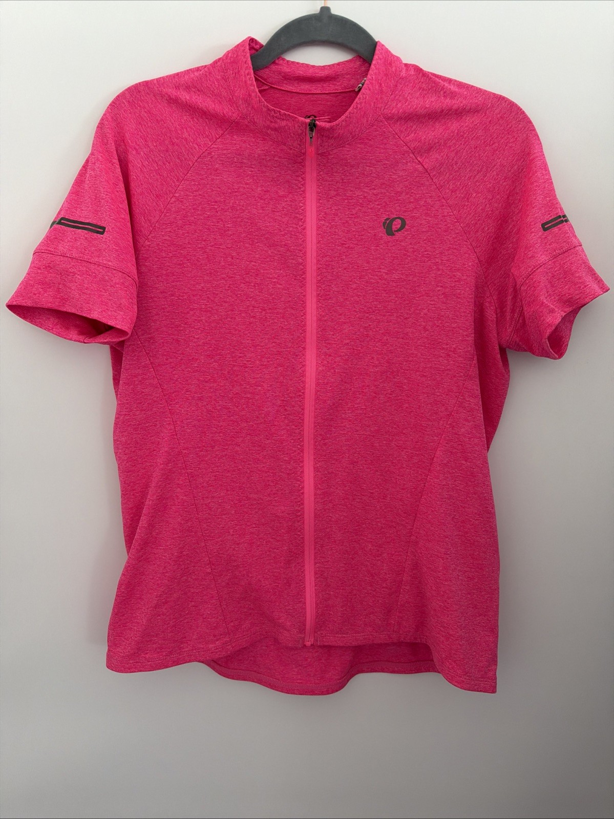 Pearl Izumi Full Zip Cyling Jersey Womens Sz XL Pink Short Sleeve Reflective EUC
