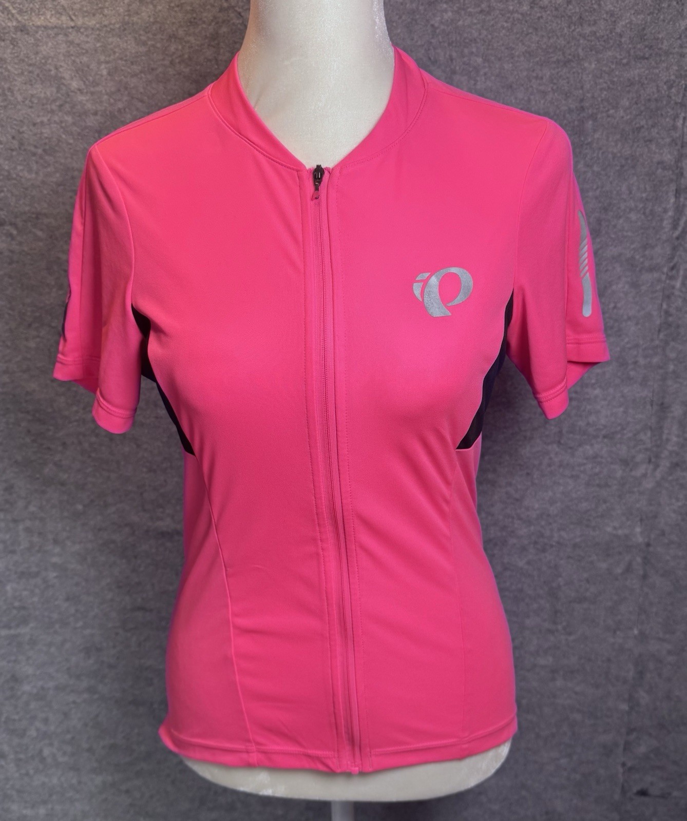 Pearl Izumi Cycling Jersey Womens Medium Pink Full Zip Short Sleeve 3 Pockets