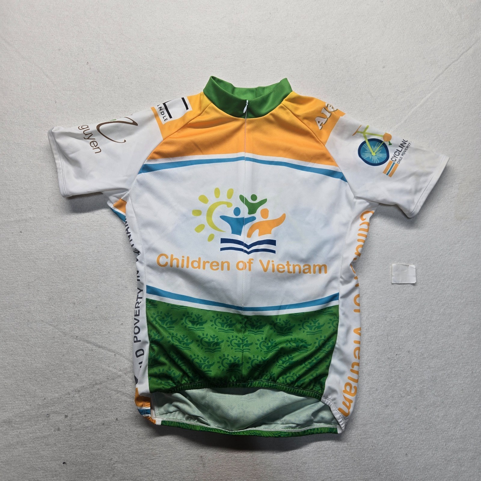 Children of Vietnam Cycling Bike Jersey Shirt Short Sleeve Pockets Size M Medium
