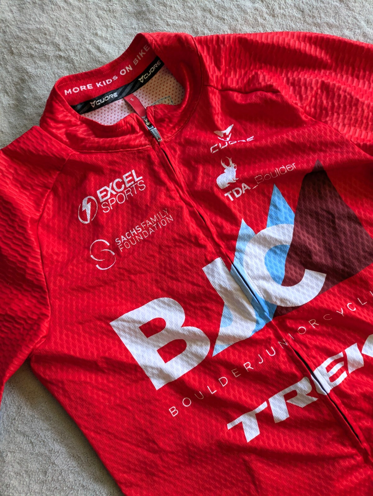 CUORE Cycling Jersey Womens Small Race Cut Trek Red Blue