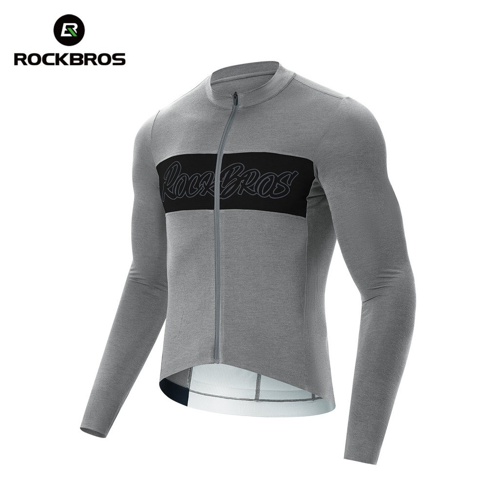 ROCKBROS Spring Autumn Cycling Jersey Long Sleeve Tencel Wool Bike Sportswear