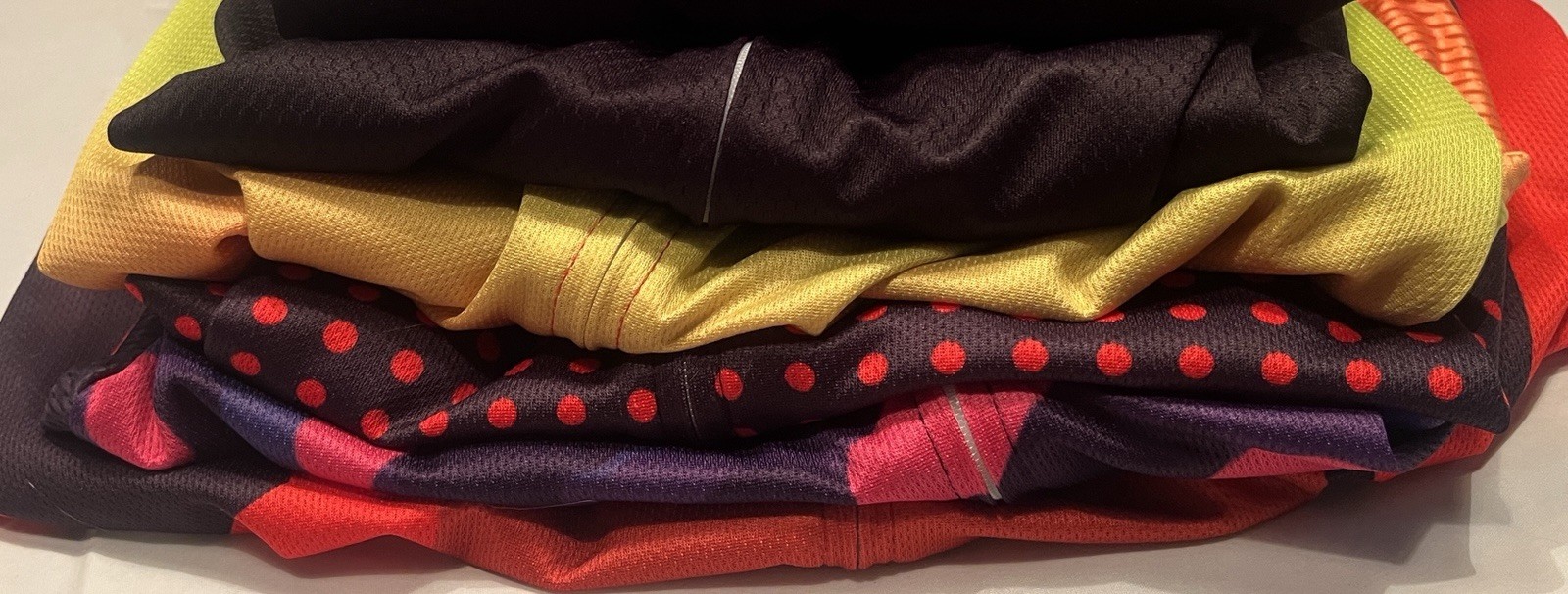 Lot of 5 Mens Cycling Jerseys ALL LARGE Unbranded Full Zip