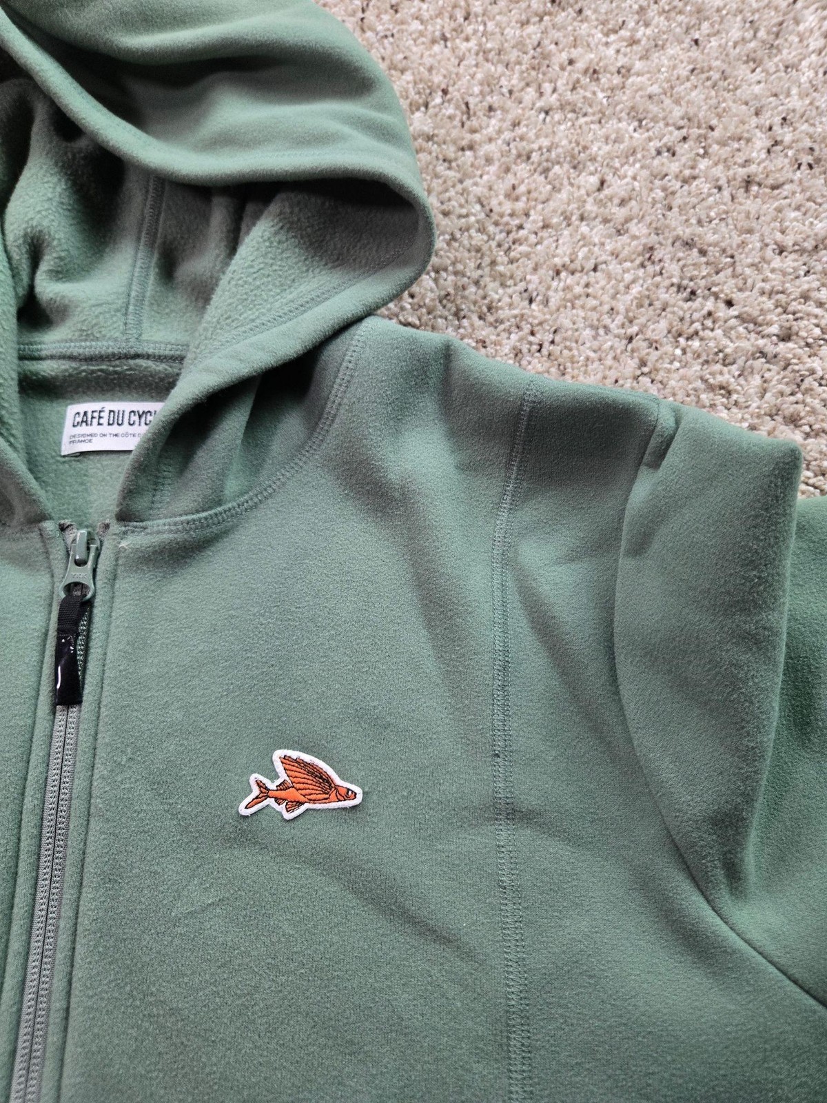 Cafe Du Cycliste Apolline Cycling Jersey Adult Large Green Full Zip Fleece