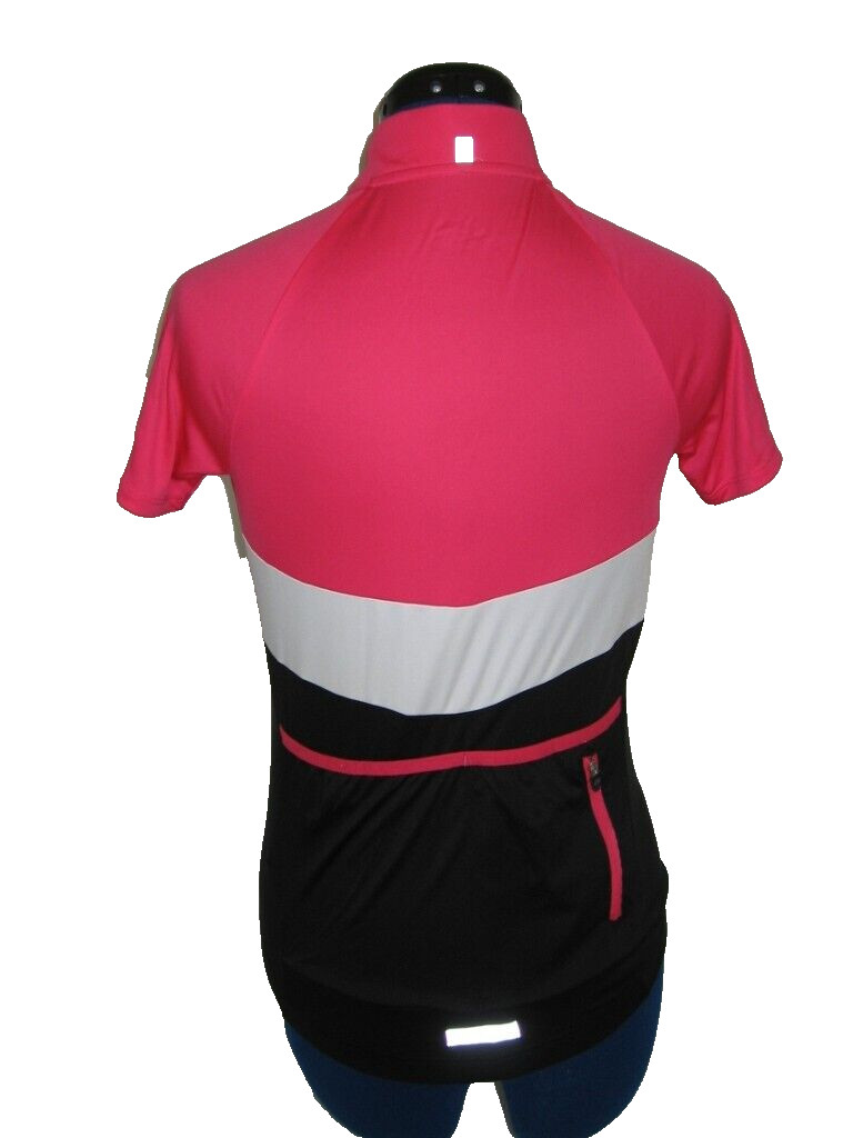 PERFORMANCE BICYCLE CYCLING JERSEY WOMEN’S SMALL FULL ZIP PINK WHITE BLACK
