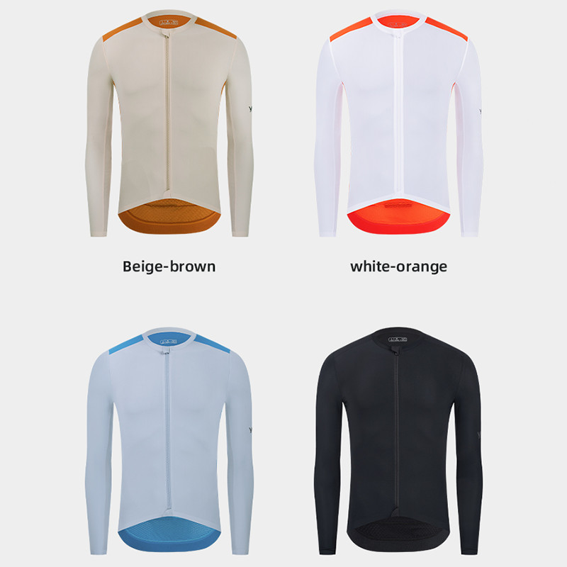 Men Pro Cycling Jersey Long Sleeve Road Bike Shirt Breathable Tops Quick Dry