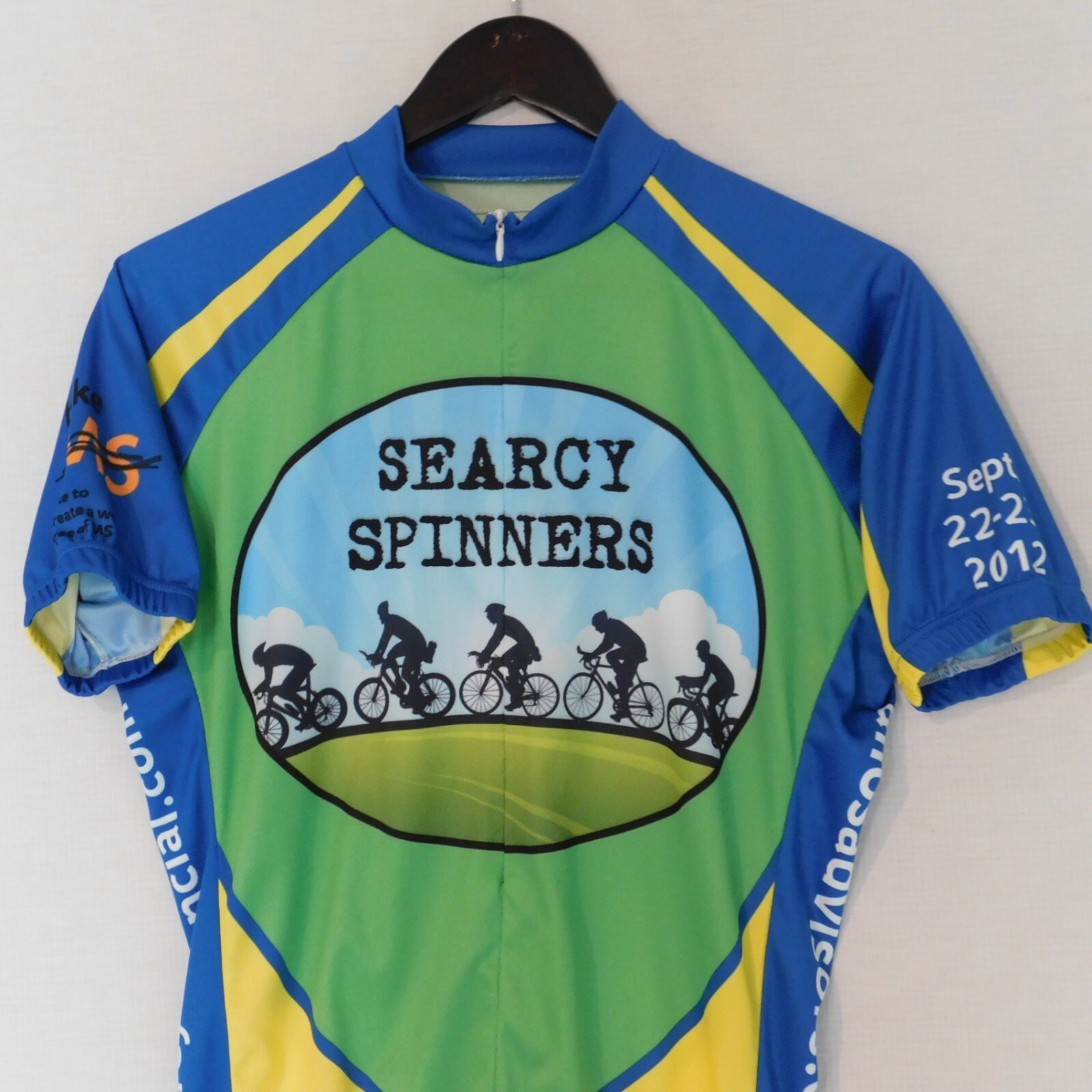 Peak 1 SEARCY FINANCIAL SPINNERS Half Zip Short Sleeve Cycling Jersey Mens M