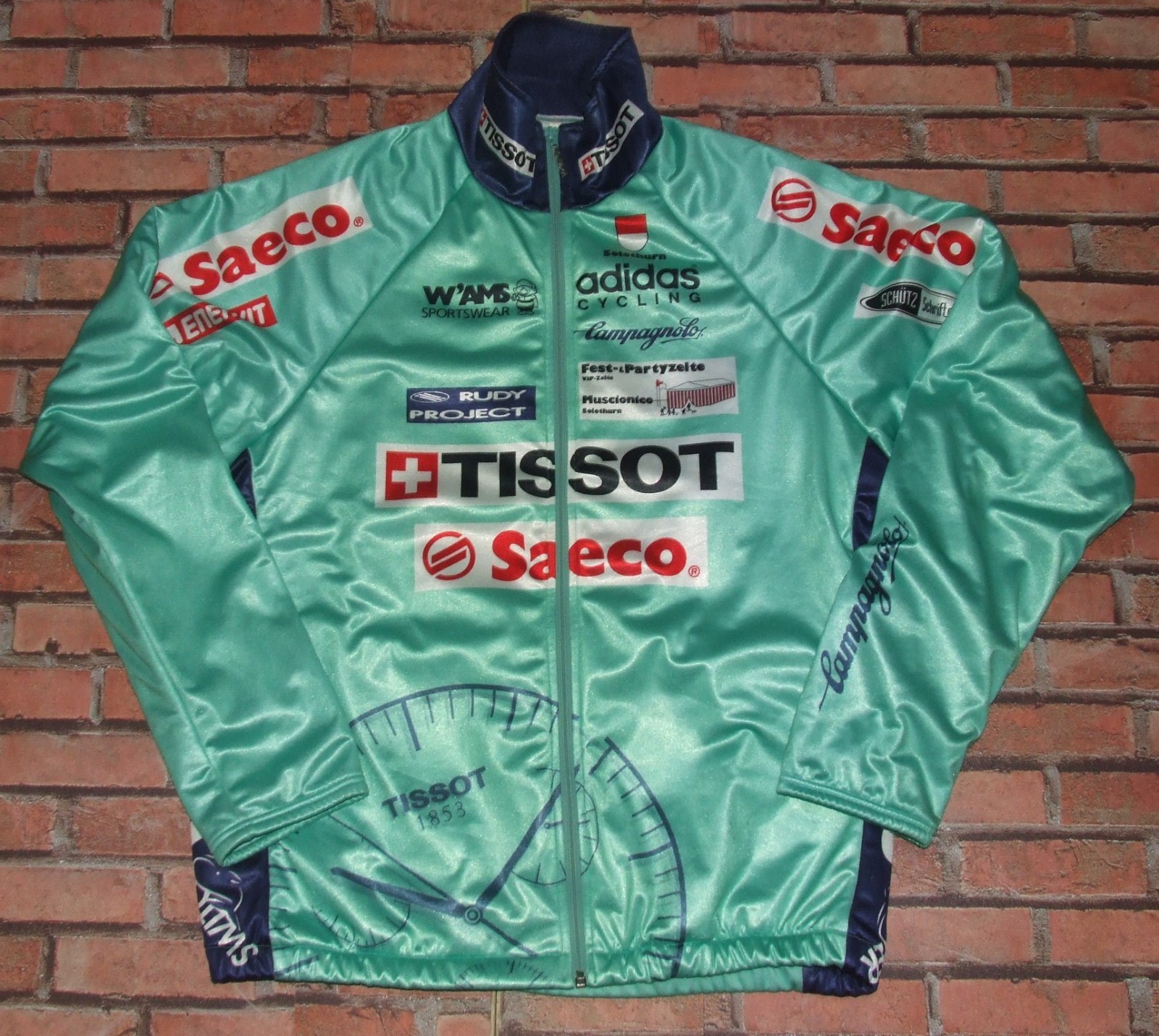 TISSOT SAECO Cycling Jersey Jacket Synthetic Fleece Pile Size M