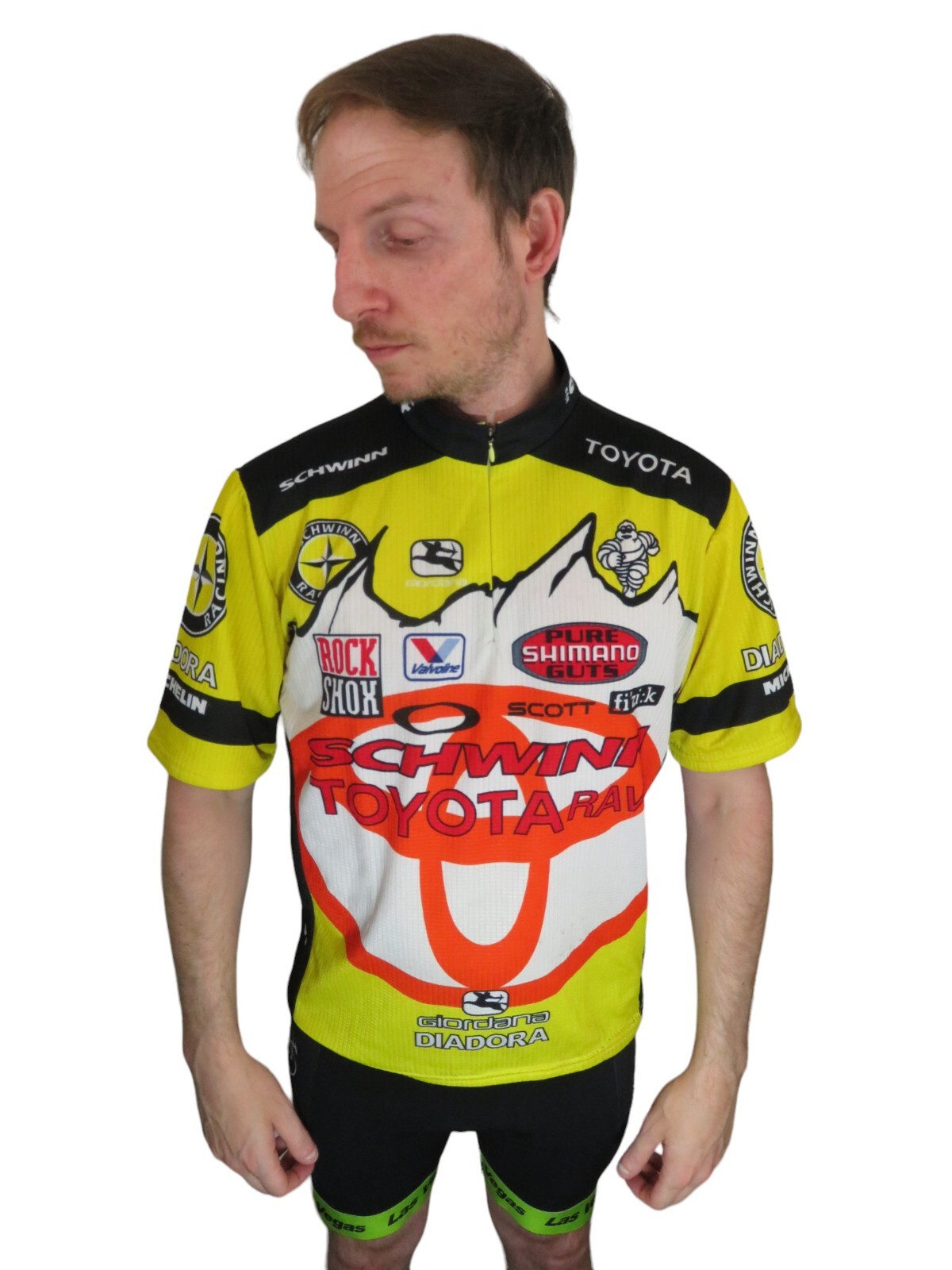 Vintage 90s Schwinn Toyota Giordana Diadora Pro Cycling Bike Jersey Mens XL 44