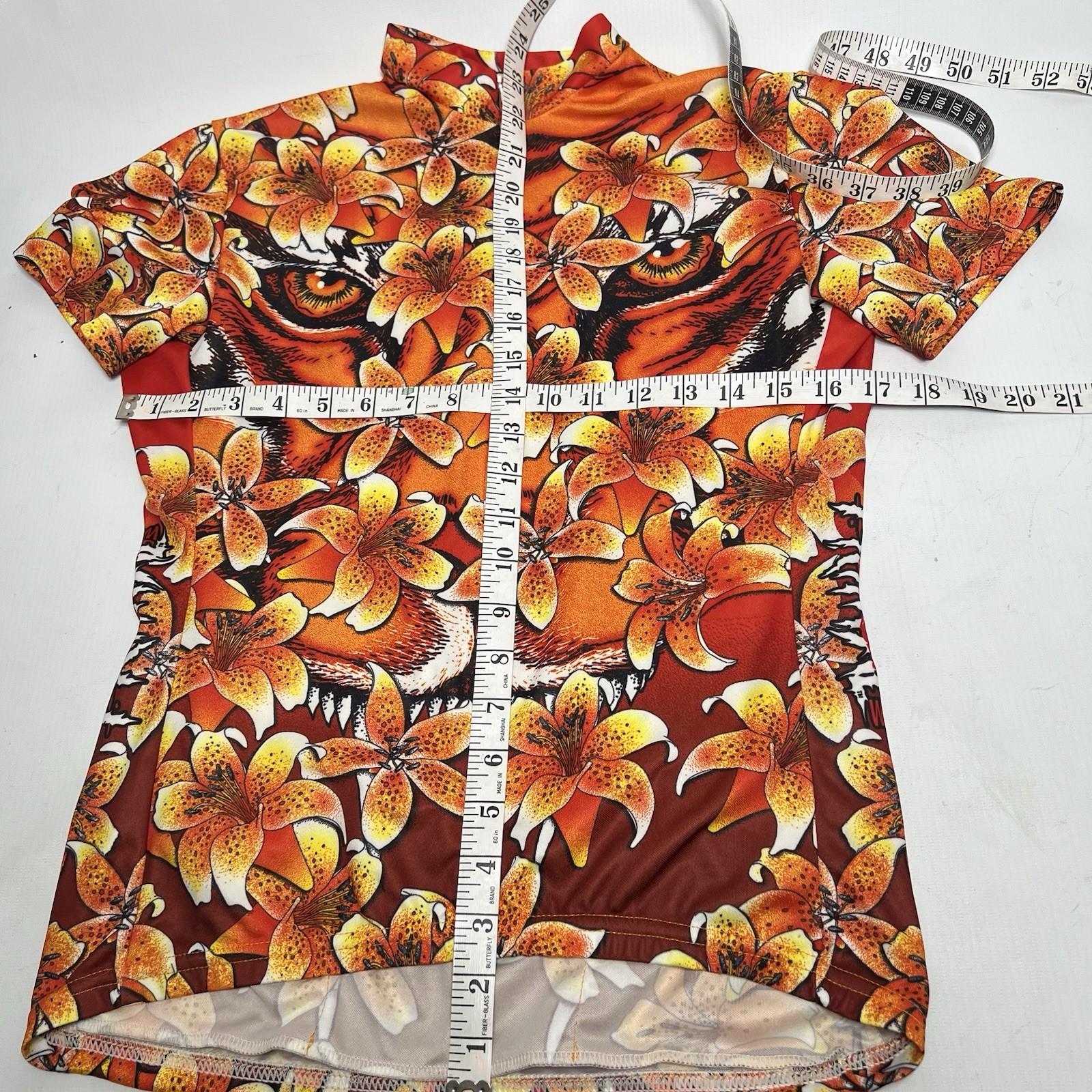 Primal Wear Cycling Jersey Women’s Medium Tiger Lily AOP 100% Coolmax DK700X