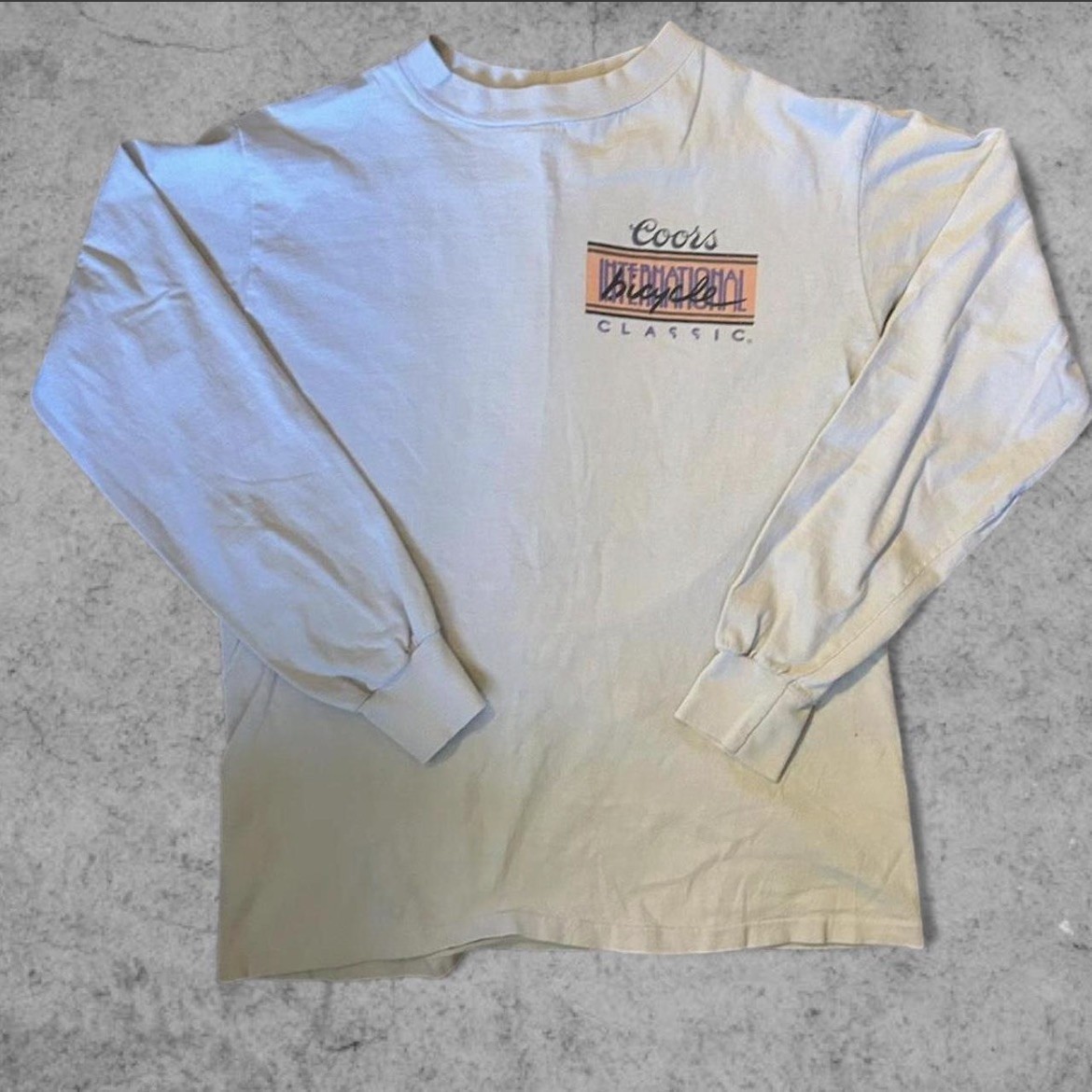 VINTAGE 80S COORS INTERNATIONAL BICYCLE CLASSIC MOCK NECK SINGLE STITCH USA M