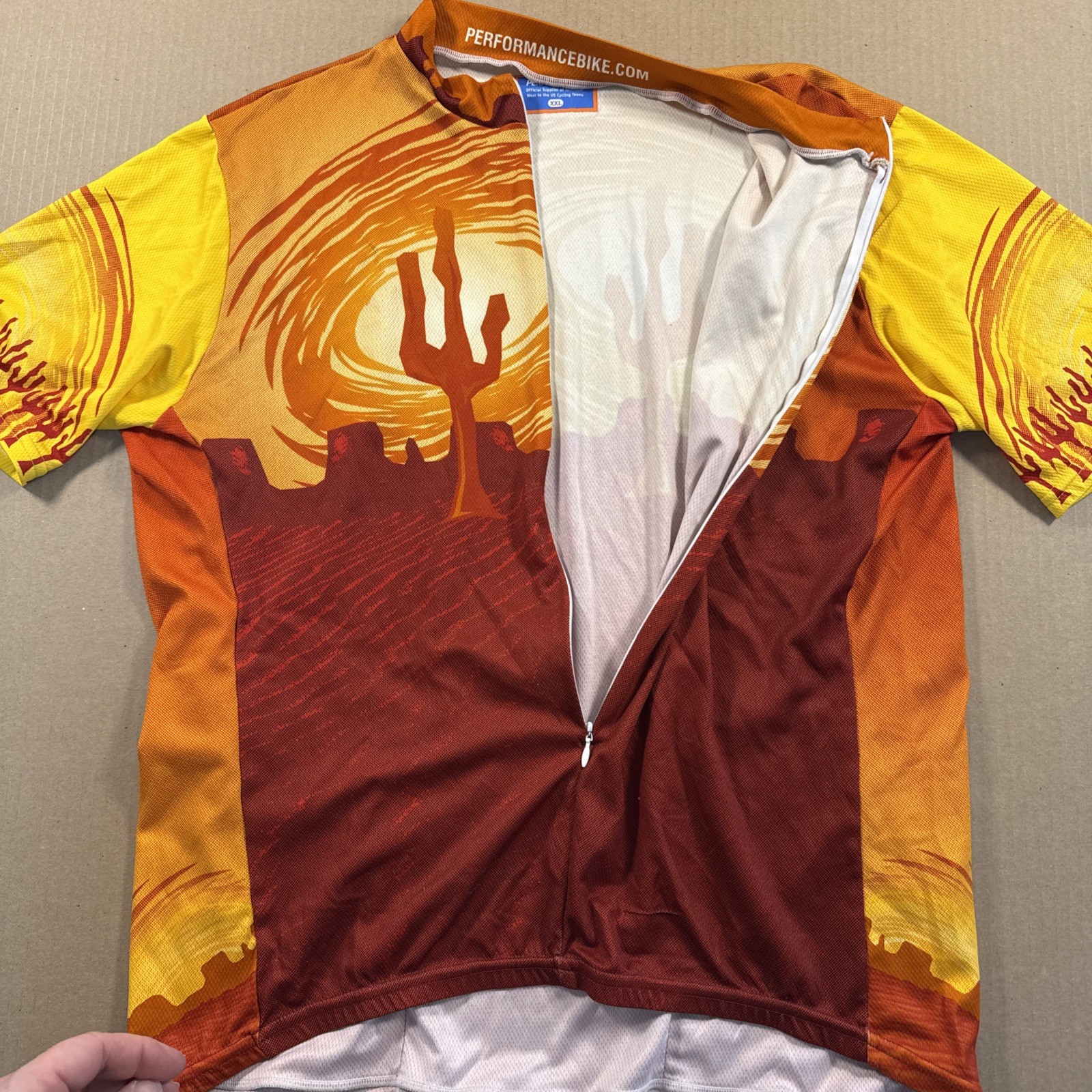 Vtg 90s Performance Cycling Jersey – XXL – Desert Graphic, Made in USA