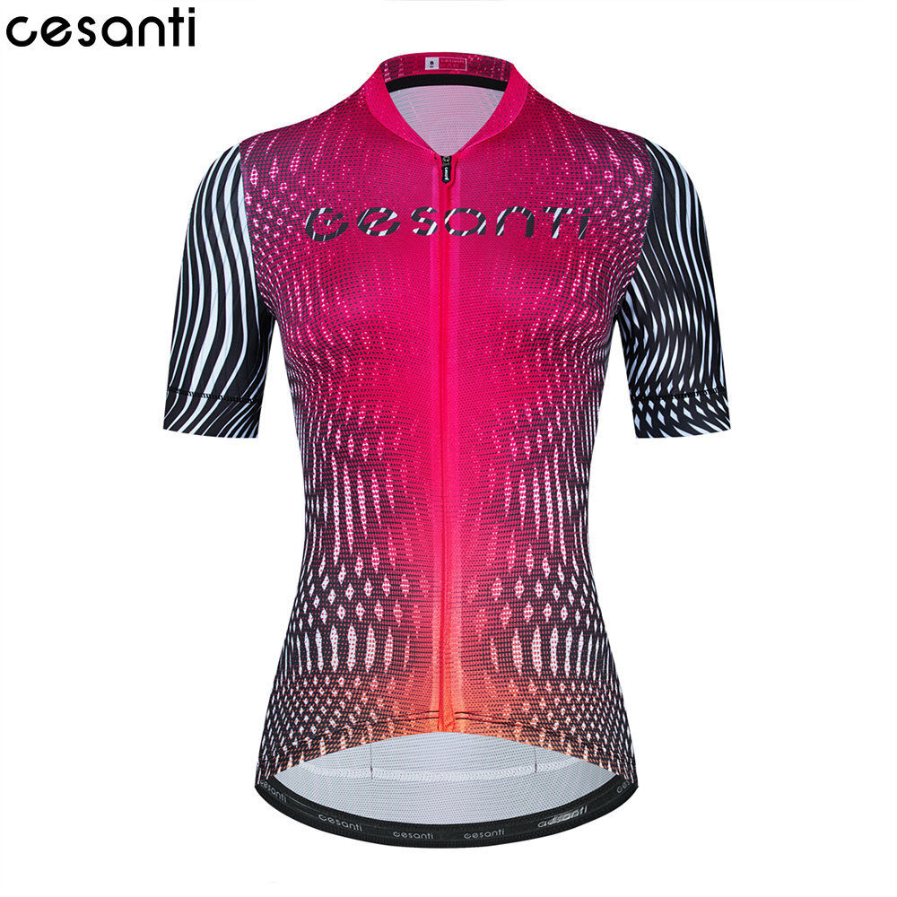 CESANTI Women Cycling Jersey Summer Non-slip Band Pro noctilucence Bike Clothing