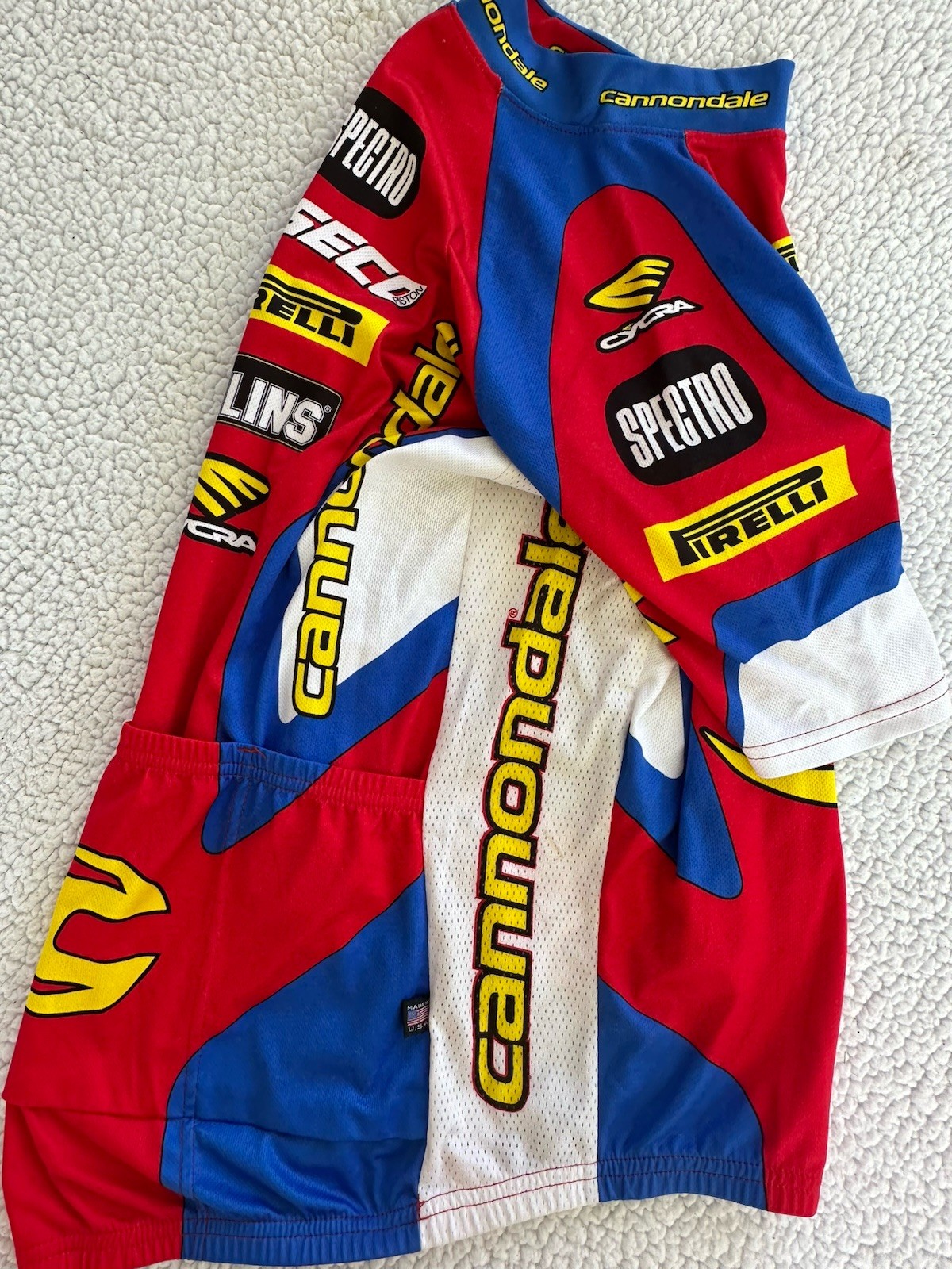 Vintage Cannondale Cycling Team Pirelli Ohlins Wiseco Short Sleeve Jersey Medium