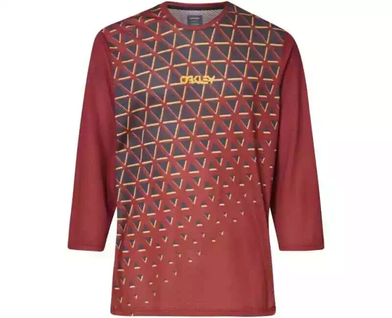 Oakley Factory Flow 3/4 Sleeve MTB Cycling Off-Road Jersey Iron Red Medium