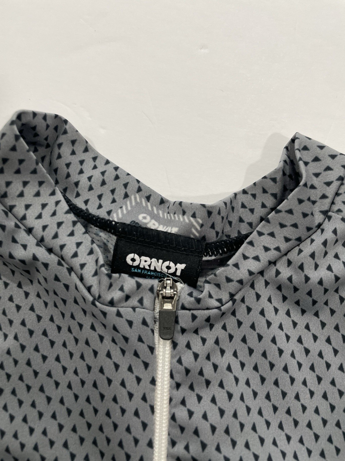 ORNOT women’s Small cycling jersey Gray Made In USA Short Sleeve