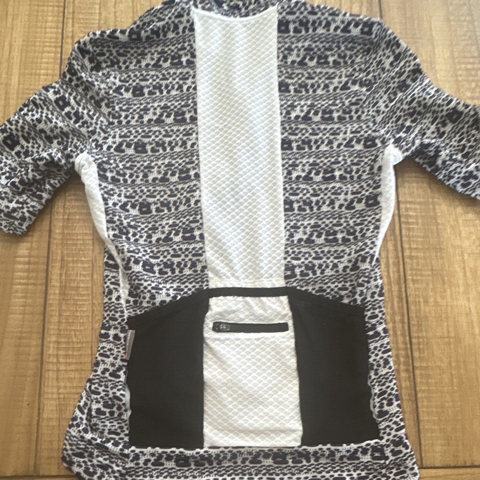 Cafe du Cycliste Women’s Cycling Jersey Full Zip SS Pockets White/Black S
