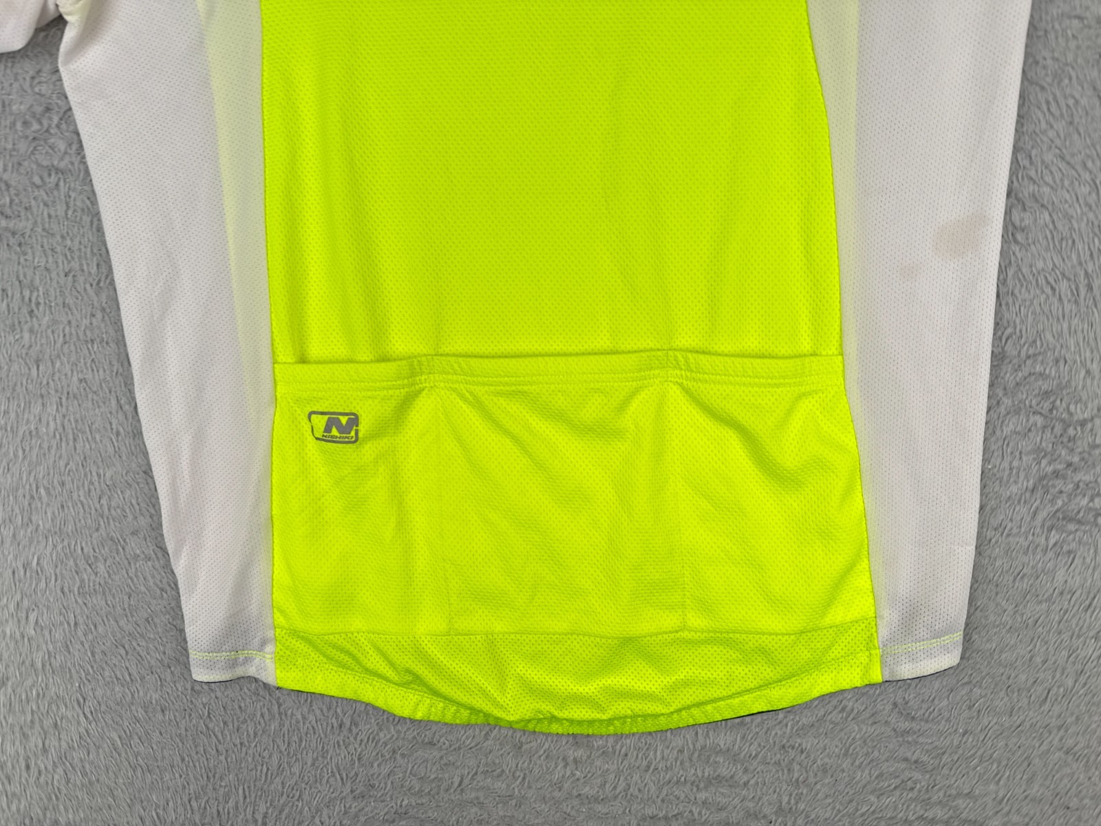 Nishiki Cycling Jersey Adult Large Yellow White 1/4 Zip 100% Polyester Pockets