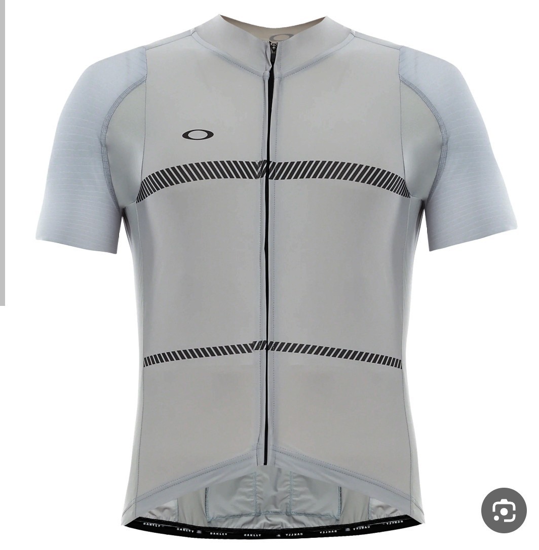 Oakley Jawbreaker Premium Knit Cycling Jersey, Stone Grey, New,Size Small